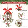 Giegxin 6 Pieces Christmas Mistletoe Decor Artificial Mistletoe Ornament with