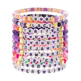 HEEYA 10pcs Rodrigo Bracelets Gift Set for Women Girls, Olivia Merch GUTS Sour Album Inspired Music Lover Gifts Rodrigo Jewelry, Concert Outfits, Accessories & Birthday Decorations for Fans