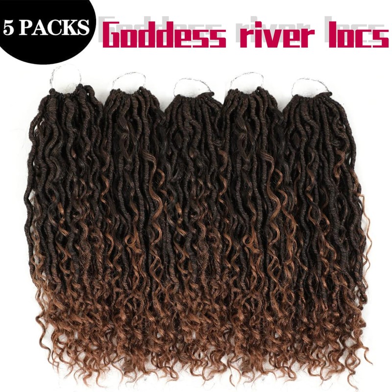 SOKU 5pcs/set 45cm Ombre Brown River False Locs Wavy with