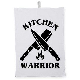 Hippowarehouse Kitchen warrior Tea Towel Eco Printed Dish Cloth Kitchen accessory 50cmx70cm 100% Cotton