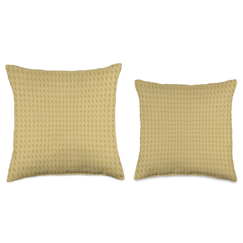 Light Brown Yellowish Tinge Khaki Tweed Pattern Decor Throw Pillow