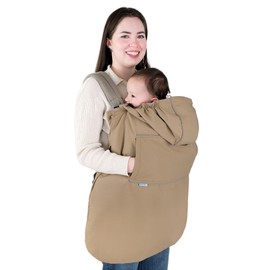 JAN & JUL Waterproof Baby Carrier Cover for Rain, Universal Fit for Car Seats and Strollers (Soft Brown)