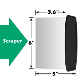 Stainless Steel Griddle Scraper Chopper, HaSteeL 6 x 5In Metal Dough Bench Scraper Cutter for Pizza and Bread, Multiple Purpose Kitchen Barbecue Utensil for Flat Top Teppanyaki Hibachi