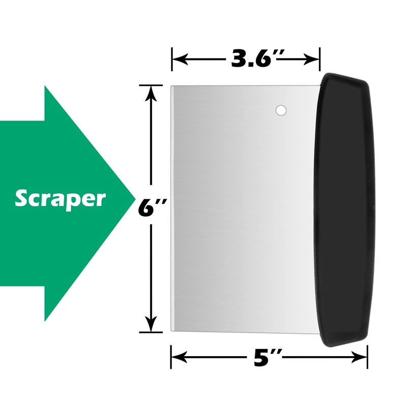 Stainless Steel Griddle Scraper Chopper, HaSteeL 6 x 5In Metal
