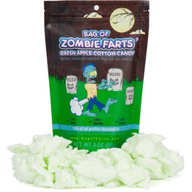 Bag Of Zombie Farts Cotton Candy Funny Novelty Gift for Unique Birthday Gag Gift for Friends, Mom, Dad, Girl, Boy Grandson Funny Christmas Stocking Stuffer, 3 ounces / 1 pack