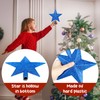 SULOLI Christmas Tree Star Blue,Blue Christmas Tree Topper Blue Star