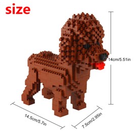 Larcele Micro Dog Building Blocks Pet Mini Building Toy Bricks,950 Pieces KLJM-02 (Poodle)