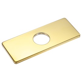 M METERXITY Faucet Deck Plate, 6 Inch Square Hole Cover Deck Plate for Bathroom/Kitchen Sink, 304 Stainless Steel Escutcheon Faucet Plate [Bright Gold]
