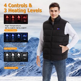 Heated Vest, 23 Heating Zones, Men's Heated Vest with 20000mah 7.4V Battery Pack, Washable, Rechargeable
