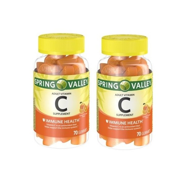 Spring Valley - Gummie Vitamin C 240 mg, 70 Orange Gummies (Pack of 2)