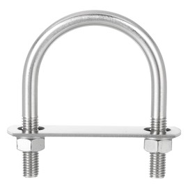 sourcing map Round U-Bolts, 4 Sets 59mm(2.32") Inner Width 91mm Length M10 304 Stainless Steel U Clamp Bolt with Nuts and Plates, for Boat Trailer