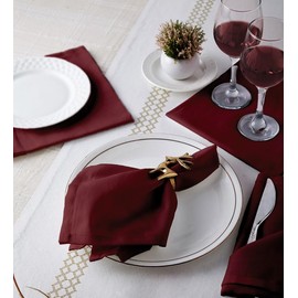 Encasa Cotton Cloth Napkins | Set of 6 | Size 43x43 cm | Rich Maroon Solid Color | Machine Washable