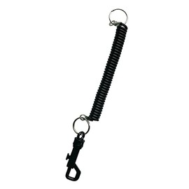 SUPERTOOL Spiral Key Rings Stretchy Keychain Black Elastic Key Rings with Plastic Clips(1 Pcs)