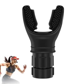 Biglumin Breathing trainer, lung trainer, diaphragm training device, stamina trainer, perseverance lung flexer, adjustable resistance, ABS + silica gel, black lung trainer, suitable for swimming,