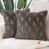 MADIZZ Taupe Plush Short Wool Throw Pillow Covers Set of