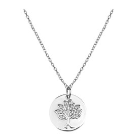 Sofia Milani - Women's Necklace 925 Silver with Zirconia Stones - Tree of Life Pendant - 50230, Sterling Silver, Cubic Zirconia