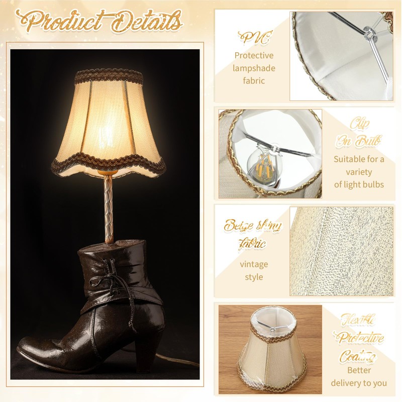 Riakrum 10 Pcs Shades for Chandeliers European Small Lamp Shade