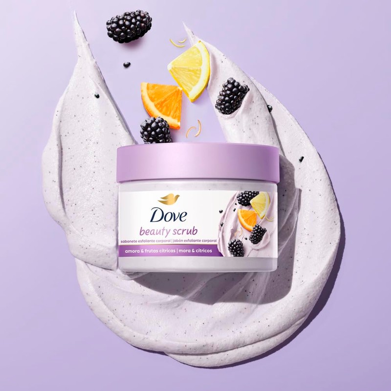 DOVE Beauty Scrub Jabón Exfoliante Corporal Mora y Cítricos, 280