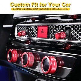 11PCS Air Conditioning Knob Cover, Warning Lights, Air Vent, Radio, Push Start Button Knob Cover Ring for Honda Civic Interior Accessories 2025 2024 2023 2022
