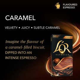 L'OR Espresso Caramel Flavour Coffee Pods X10 (Pack of 10, Total 100 Capsules) (100, Caramel)