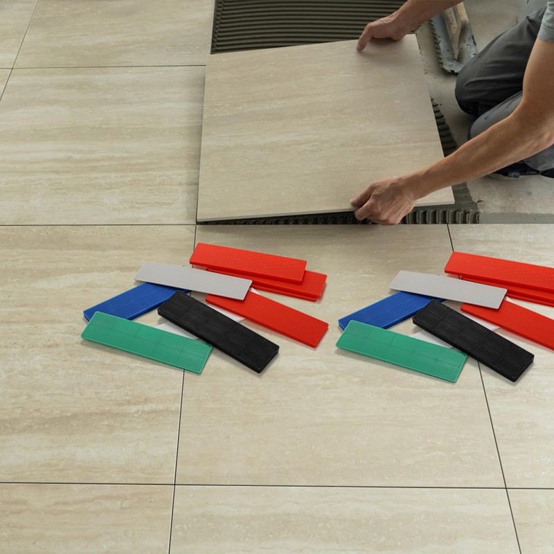 Okllen 300 Pcs Plastic Flat Shims for Leveling, 6 Size