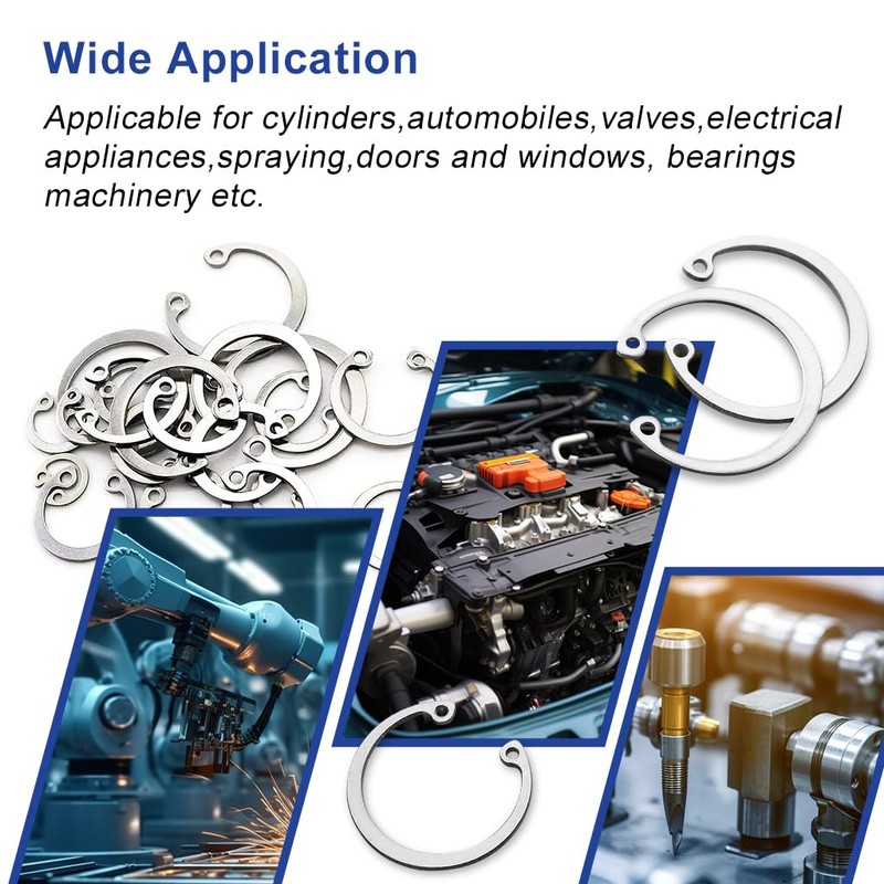 160PCS Metric 304 Stainless Steel C-Clips Internal Retaining Ring Assortment