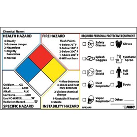 NMC National Marker Corp. NFP20AP NFPA Protective Equipment Label, 3 Inch X 5 Inch, PS Vinyl, 5/Pk