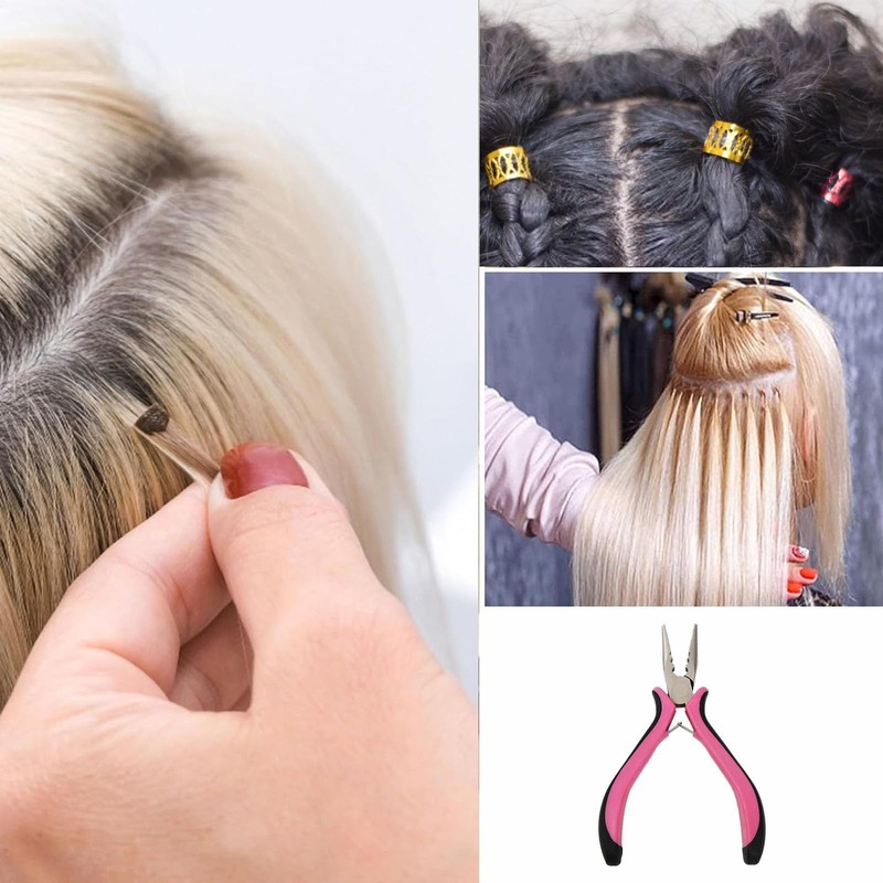 Hair Extension Pliers,Nano Beads Hair Extensions Kit,for Micro Nano Ring