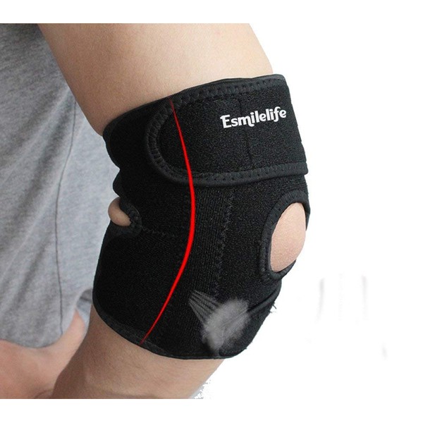 Esmilelife Adjustable Elbow Support Brace,Breathable Sports Tennis Elbow Brace Stabilizer, Compression Tendonitis Protector Guard Pad for Golfers, Outdoor Activities, Elbow Injury or Recovery