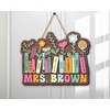 Cresht Groovy Teacher Door Signs, Flowers Teacher Name Plates for