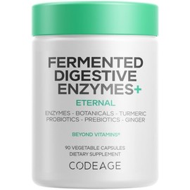 Codeage Suplemento De Enzimas Digestivas Fermentadas, Suministro Para 3 Meses 14 Enzimas Digestivas, Probióticos, Prebióticos, Ingredientes Botánicos 
