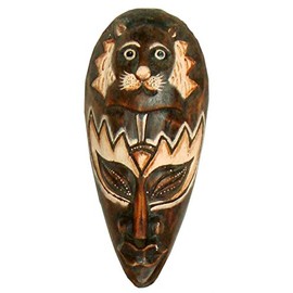 Woru Painted Mask 20 cm Wooden Mask from Bali Wall Mask