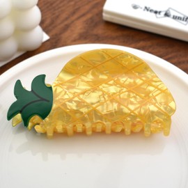 Pineapple Hair Claws Vivid Fruit Design Non Slip Medium Thick Hair Claws Clips Women Girls Hair Accessories, 3.8"