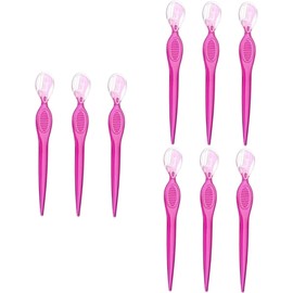 9piezas Recortadoras De Cejas Inoxidable De Para Maquillaje Facial Diseño Portátil y Para Color Transparente Rojo