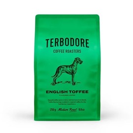 Terbodore | English Toffee, 250g Filter Coffee | Delicious Toffee Filter Coffee | Subtle Butterscotch Aroma | Ground Toffee Flavoured Filter Coffee | Home or Coffee Shop | English Toffee Filter Coffee