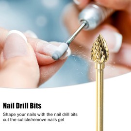 VOCOSTE Tungsten Steel Nail Drill Bits Set for Acrylic Nails, 3/32 Inch Cone Bit Professional Nail File Bits Nail Art Tools, Manicure Pedicure Shapen Remove