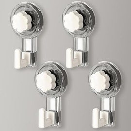 ATEWEITA Towel Hooks No Drilling Extra Strong Suction Cup Hook, 62 mm Reusable Suction Hooks for Bathroom, Kitchen, Camping & Car, Ideal for Christmas Decoration, Bathroom Towel Hooks