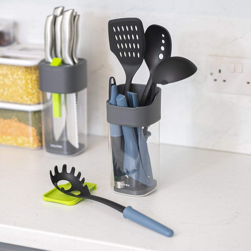 Kitchen Utensil Holder Storage Pot Kitchen Tools Organiser with Spoon