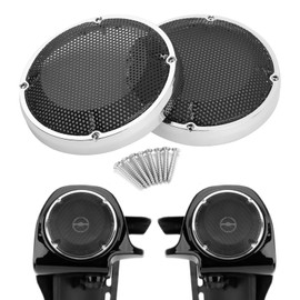 LDJXDADI Motorcycle Saddlebag Lid Lower Vented Fairing Speaker Grill Cover 6.5 Inch for Touring Road King Electra Glide Street Glide 1983-2020 （Chrome）