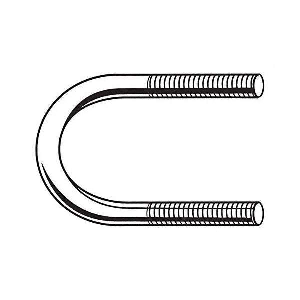 1/4"-20 x 1/2" Pipe Size Hot Dipped Galvanized U-Bolt, 10