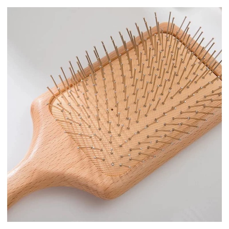 CRISTILE Paddle Brush, Natural Solid Wood, Hair Brush, Scalp Brush