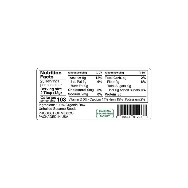 Kevala Organic Raw Sesame Seeds 1Lb