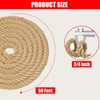 Natural Jute Rope (3/4 in x 50 ft) Thick Hemp