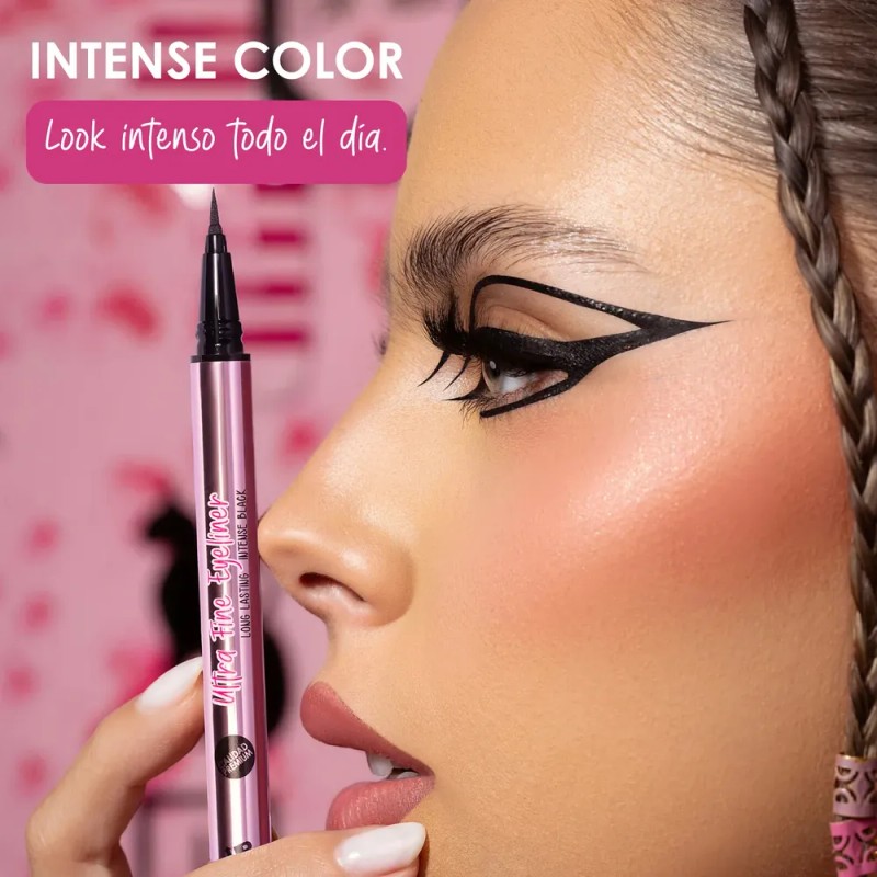 Ultra Fine Eyeliner Delineador Ojos Larga Duración Pink Up