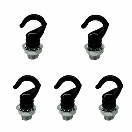 LEDSone 5 Pieces Mini Ceiling Hooks Antique Carved Safety Buckle Design Screw Nut Hook Ring 10mm Cord Handle Fixing Ceiling Rose Hooks for Home, Office and Kitchen