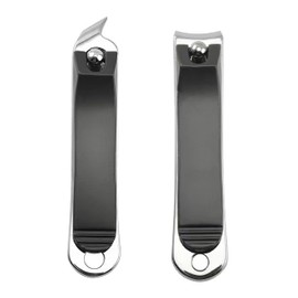 WeddHuis Set of 2 Stainless Steel Nail Clippers for Thick Nails, Nail Cutters, Sharp & Smooth Cut, Suitable for Toenails and Fingernails