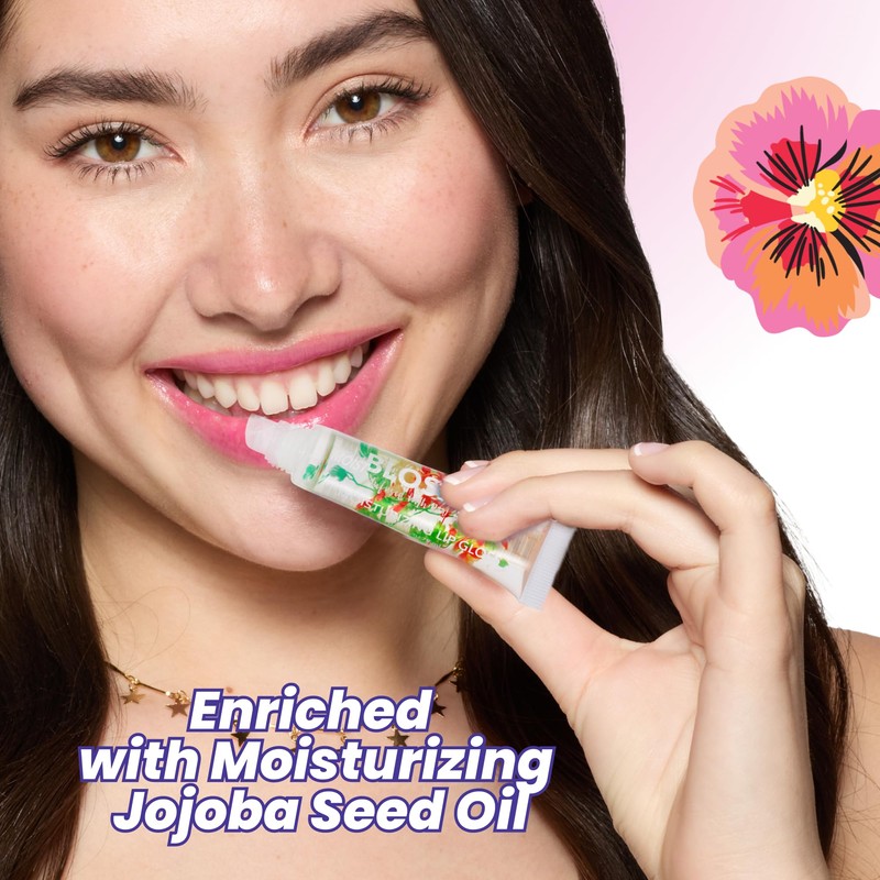 Blossom Lip Gloss Tubes, Watermelon Scented Thick Clear High Shine