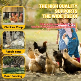 15Gauge 5'*50' Galvanized Welded Wire Mesh Garden Economy Fence for Bee Screen Garden Plant Poultry Animal Netting CageMesh Size: 2*4'', Wire Diameter: 1.85mm