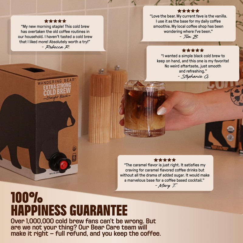 Wandering Bear Organic Vanilla Coffee Cold Brew On Tap, Iced