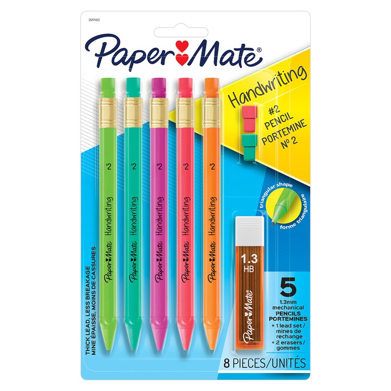 Paper Mate Handwriting Triangular Mechanical Pencil Set with Lead &